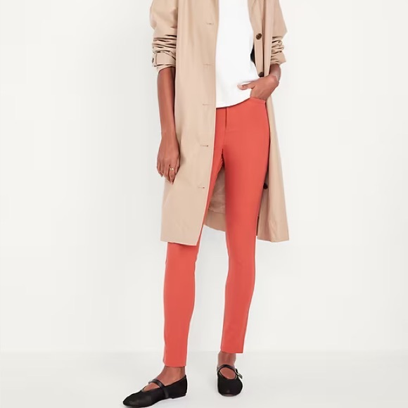 Old Navy Pants - OLD NAVY High-Waisted Pixie Skinny Pants Orange Size 6 Petite With Pockets NEW